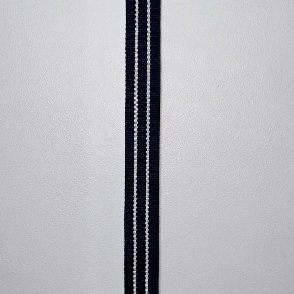 Navy and White Striped Men's Belt